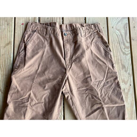 Carhartt Men's Dungaree Fit Canvas Pants. Tan. Work Pants. Size 38/32 - Picture 2 of 5